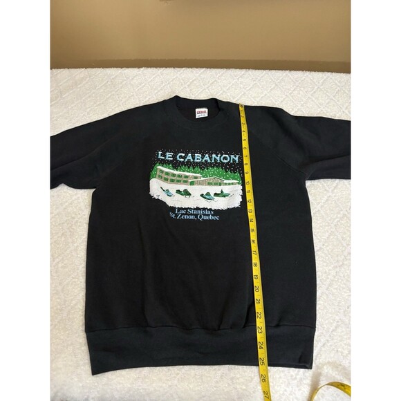 Vtg Anvil 80s USA Made Le Cabanon Lac Stanislas St Zenon Quebec Sweatshirt Large - Picture 14 of 16
